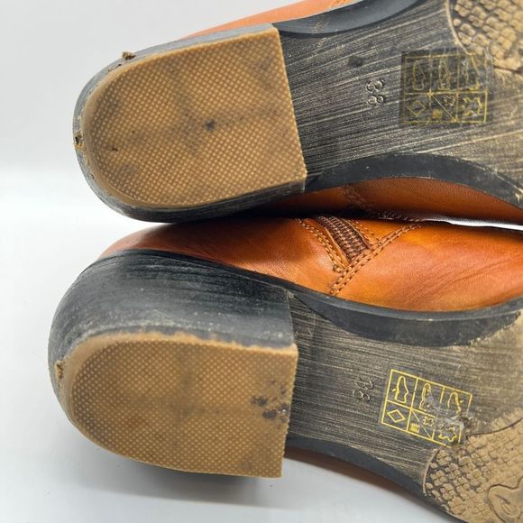 Orange Embroidered Ankle Boots - Picture 14 of 16